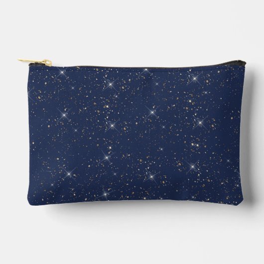 Luxe marine blauw sparkle goud glitter patroon etui (Voorkant)
