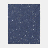 Luxe marine blauw sparkle goud glitter patroon fleece deken (Voorkant)