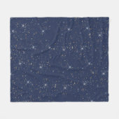 Luxe marine blauw sparkle goud glitter patroon fleece deken (Voorkant (Horizontaal))