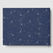 Luxe marine blauw sparkle goud glitter patroon gastenboek (Achterkant)