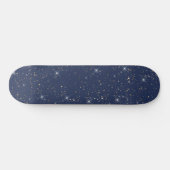 Luxe marine blauw sparkle goud glitter patroon persoonlijk skateboard (Horizontaal)