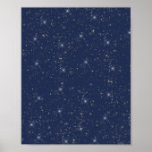 Luxe marine blauw sparkle goud glitter patroon poster (Voorkant)
