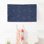 Luxe marine blauw sparkle goud glitter patroon spandoek (Insitu)