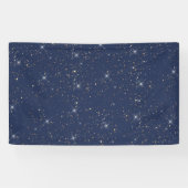 Luxe marine blauw sparkle goud glitter patroon spandoek (Horizontaal)
