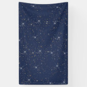 Luxe marine blauw sparkle goud glitter patroon spandoek (Verticaal)