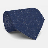 Luxe marine blauw sparkle goud glitter patroon stropdas (Opgerold)