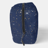 Luxe marine blauw sparkle goud glitter patroon toilettasje (Rechts)