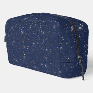 Luxe marine blauw sparkle goud glitter patroon toilettasje