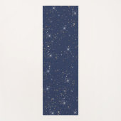 Luxe marine blauw sparkle goud glitter patroon yogamat (Voorkant)