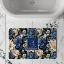 Luxe marine bloemen aangepaste naam bloemenvloerkl