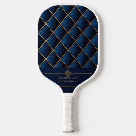 Luxe Marine en Gouden Geometrische Gepersonaliseer Pickleball Paddle