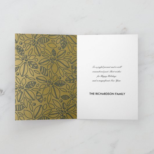 LUXE MARINE GOUD HOLLY BESSEN LIEFDE VREUGDE VREDE KAART (Binnen)