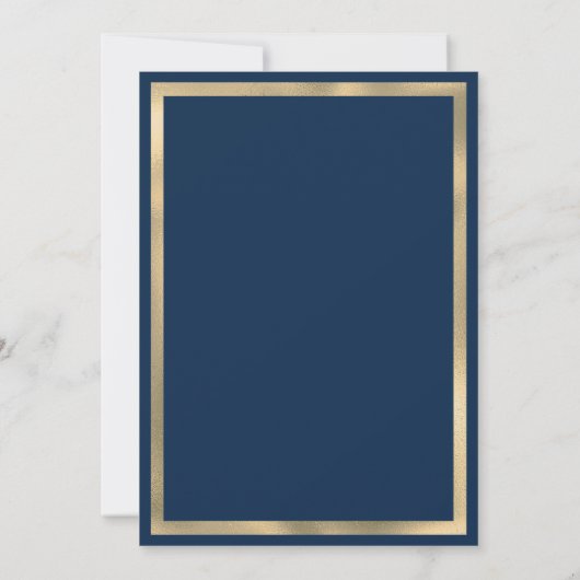 Luxe marineblauw goud 50e bruiloft Jubileum Kaart (Achterkant)