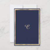 Luxe marineblauw gouden glitter bloemen Afstuderen Kaart (Achterkant)