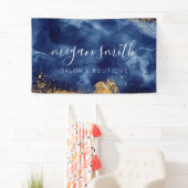 Luxe marineblauw goudWaterverf winkelwinkel Spandoek (Insitu)