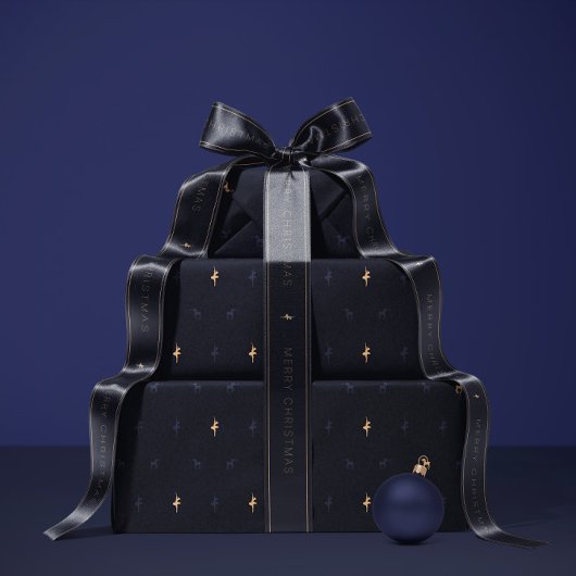 Luxe marineblauwe inpakpapier