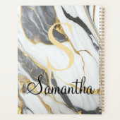 Luxe Marmer Aangepast Goud Grijs & Wit Planner (Achterkant)