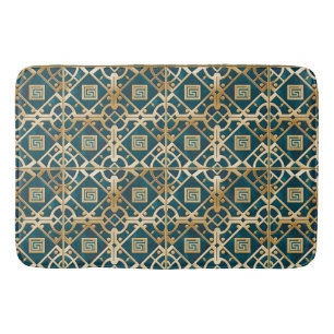 Luxe Marmer Art Deco Griekse Sleutel Zee Groen Gou Badmat