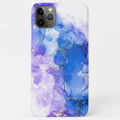 Luxe marmer blauw zilveren glitter Case-Mate iPhone case (Achterkant)