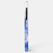 Luxe Marmer Blauwe Zilveren Glitters Case-Mate iPhone Case (Achterkant/links)