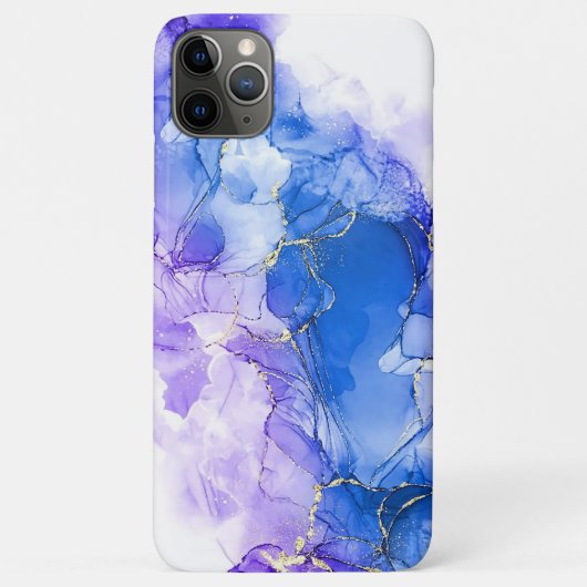 Luxe Marmer Blauwe Zilveren Glitters Case-Mate iPhone Case (Achterkant)
