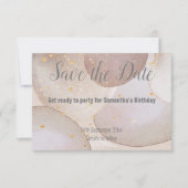 LUXE MARMER BUBBEL GOUD SAVE THE DATE RSVP KAART (Voorkant)