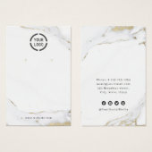 Luxe marmer faux goud, aangepast logo-oorscherm visitekaartje (Voorkant /achterkant)