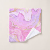 Luxe marmer Glitter Pink Paars Gold Bad Handdoek (Wasdoekje)