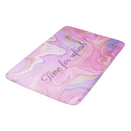 Luxe marmer Glitter Pink Paars Gold Bath Mat