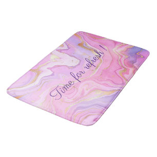 Luxe marmer Glitter Pink Paars Gold Bath Mat