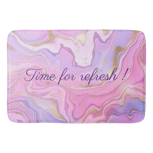 Luxe marmer Glitter Pink Paars Gold Bath Mat (Voorkant)