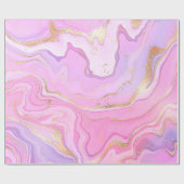 Luxe marmer Glitter Pink Paars Gold Cadeaupapier (Vlak)