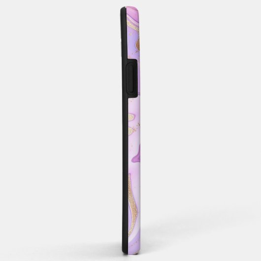 Luxe marmer Glitter Pink Paars Gold Case-Mate iPhone Case (Achterkant/rechts)