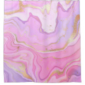 Luxe marmer Glitter Pink Paars Gold Douchegordijn (Voorkant)