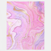 Luxe marmer Glitter Pink Paars Gold Fleece Deken (Voorkant)
