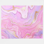 Luxe marmer Glitter Pink Paars Gold Fleece Deken (Voorkant (Horizontaal))