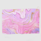 Luxe marmer Glitter Pink Paars Gold Golfhanddoek (Horizontaal)