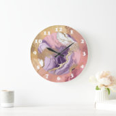 Luxe marmer Glitter Pink Paars Gold Grote Klok (Huis)