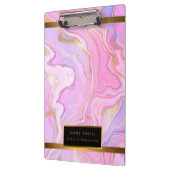 Luxe marmer Glitter Pink Paars Gold Klembord (Links)