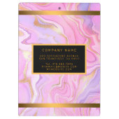 Luxe marmer Glitter Pink Paars Gold Klembord (Achterkant)