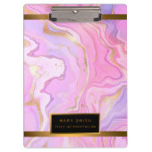 Luxe marmer Glitter Pink Paars Gold Klembord (Voorkant)