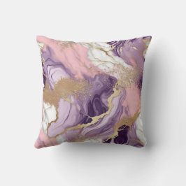 Luxe marmer Glitter Pink Paars Gold Kussen