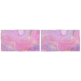 Luxe marmer Glitter Pink Paars Gold Kussensloop