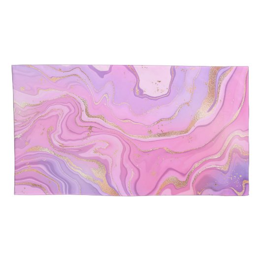 Luxe marmer Glitter Pink Paars Gold Kussensloop (Achterkant-Rechts)