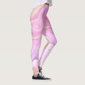 Luxe marmer Glitter Pink Paars Gold Leggings (Rechts)
