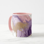 Luxe marmer Glitter Pink Paars Gold Mok (Voorkant links)