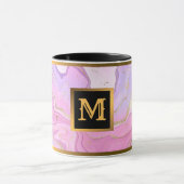 Luxe marmer Glitter Pink Paars Gold Mok (Midden)