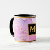 Luxe marmer Glitter Pink Paars Gold Mok (Voorkant links)