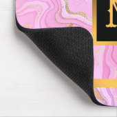 Luxe marmer Glitter Pink Paars Gold Muismat (Hoek)