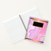 Luxe marmer Glitter Pink Paars Gold Notitieboek (Binnen)